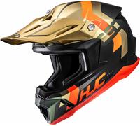 HJC C50 Primal Motocross Helmet, black-red-gold, size 2XL for Men