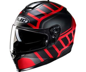HJC C70N Holt Helmet, black-grey-red, size M for Men