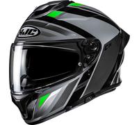 HJC C71 Faber Helmet, black-grey-green, size 2XL for Men