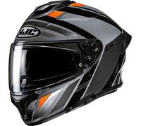 HJC C71 Faber Helmet, black-grey-orange, size S for Men