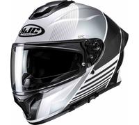 HJC C71 Morix Helmet, black-white-silver, size L for Men
