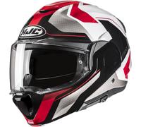 HJC F100 Bios Helmet, black-grey-red, size M for Men