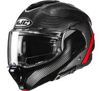 HJC F100 Carbon Stan Helmet, black-red, size XL for Men