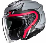 HJC F31 Bask Jet Helmet, black-grey-red, size XS 54 55 for Men