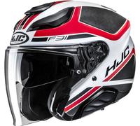 HJC F31 Ceron Jet helmet, black-white-red, size M for Men