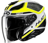 HJC F31 Ceron Jet helmet, black-white-yellow, size XL for Men