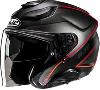 HJC F31 Ludi Jet Helmet, black/grey/red, size XS (53/54)