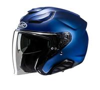 HJC F31 Open Face Fibreglass Scooter Helmet Motorcycle Dual Visor Metallic Blue (L)