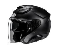 HJC F31 Open Face Fibreglass Scooter Helmet Motorcycle Dual Visor Plain Matt Black (L)