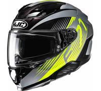 HJC F71 Catos Helmet, black-grey-yellow, size XL for Men