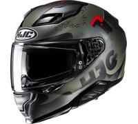 HJC F71 Faco Helmet, black-red-green, size 2XL for Men