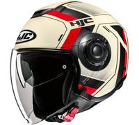 HJC i40N Velu Jet Helmet, black-red-beige, size M for Men