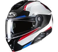 HJC i91 Felio Helmet, black-white-red-blue, size M for Men