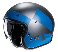 HJC V31 Kuz Retro Jet Helmet, black-blue, size L for Men