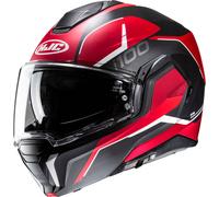 HJC i100 Lorix Helmet, black-white-red, size XL for Men