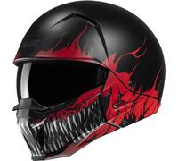 HJC i20 Scraw Jet Helmet, black-red, size S