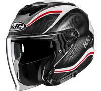 HJC i31 Depe Jet Helmet, black-white-red, size S for Men