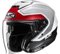 HJC i31 Tevis Jet Helmet, black-white-red, size M for Men
