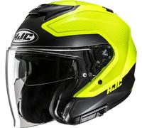 HJC i31 Tevis Jet Helmet, black-yellow, size L for Men