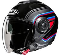 HJC i40N Linia Jet Helmet, black-grey-red, size 2XL for Men