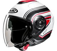 HJC i40N Linia Jet Helmet, white/black/red, size M (57/58)