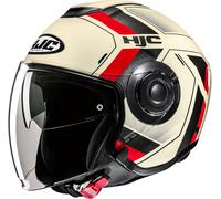 HJC i40N Velu Jet Helmet, black-red-beige, size L for Men