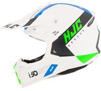 HJC i50 Erased Motocross Helmet White/Green/Blue/Black M white size M