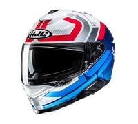HJC I71 Viz MC21 White Red Blue Dual Visor Full Face Ece22.06 Rated Motorcycle Helmet (M)