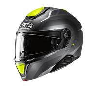 HJC I91 Arven Yellow MC3HSF Dual Visor Full Face Ece22.06 Rated Modular Flip Front Motorcycle Helmet (L)