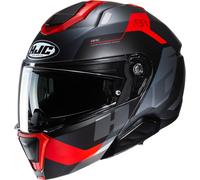 HJC i91 Carst Helmet, black-grey-red, size L for Men