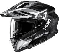 HJC RPHA 60 Dakar Enduro Helmet, black-white-silver, size S for Men