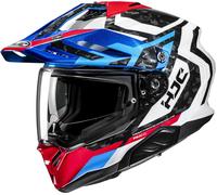 HJC RPHA 60 Dakar Enduro Helmet, white-red-blue, size 2XL for Men