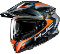 HJC RPHA 60 Quid Enduro Helmet, black-orange-gold-silver, size L for Men