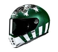 HJC V10 Crania Green MC4 Vintage 70's Style Motorcycle Helmet (XS)