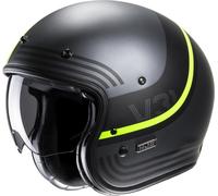 HJC V31 Byron Retro Jet Helmet, grey-yellow, size M for Men