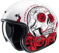HJC V31 Desto Retro Jet Helmet, white-red, size S