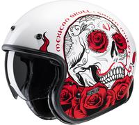 HJC V31 Desto Retro Jet Helmet, white-red, size XS 54 55 for Men