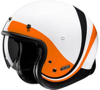 HJC V31 Emgo Retro Jet Helmet, black-white-orange, size S for Men