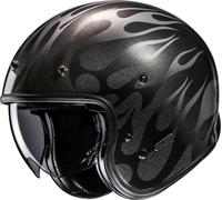 HJC V31 Firo Jet Helmet, black-grey, size L for Men