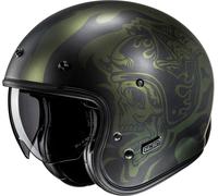 HJC V31 Flame Jet helmet, black/green, size L (58/59)