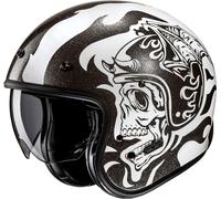 HJC V31 Flame Jet helmet, black-white, size M for Men