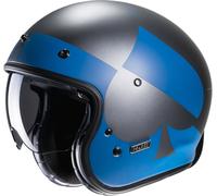 HJC V31 Kuz Retro Jet Helmet, black/blue, size M (57/58)