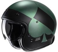 HJC V31 Kuz Retro Jet Helmet, black/green, size M (57/58)