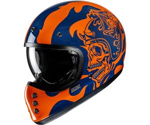 HJC V60 Flame Helmet, orange/blue, size XL (60/61)