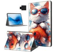 HJCYXJLK Case for Kindle Paperwhite 10th Generation 2018,PU Leather for Kindle 10th 2018 Tablet Case,Shockproof Folio Stand E-Book Protective Cover,Auto Sleep/Wake,Cool Cat Goldfish Ride