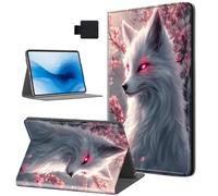 HJCYXJLK Case for Kindle Paperwhite 10th Generation 2019,PU Leather for Kindle 10th 2019 Tablet Case,Shockproof Folio Stand E-Book Protective Cover,Auto Sleep/Wake,Cherry Blossom White Fox