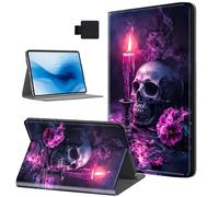HJCYXJLK Case for Kindle Paperwhite 10th Generation 2019, PU Leather for Kindle Paperwhite 6" Tablet Case, Folio Stand Shockproof E-Book Protective Cover, Auto Sleep/Wake, Skull Flowers and Candle