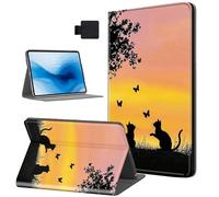 HJCYXJLK Case for Kindle Paperwhite 11th Gen 2022/2024, Leather All-New 6" for Kindle Paperwhite Tablet Case, Folio Stand Shockproof E-Book Protective Cover, Auto Sleep/Wake, Two Cats Playing