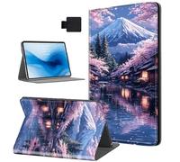 HJCYXJLK Case for Kindle Paperwhite 11th Generation 2021, PU Leather for Kindle 11th 2021 Tablet Case, Shockproof Folio Stand E-Book Protective Cover, Auto Sleep/Wake, Cherry Moonlit Town