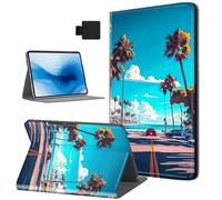 HJCYXJLK Case for Kindle Scribe 10.2 Inch 2022/2024 Released, PU Leather for Kindle Scribe Tablet Case, Folio Stand Shockproof E-Book Protective Cover, Auto Sleep/Wake, Coconut Trees Seaside